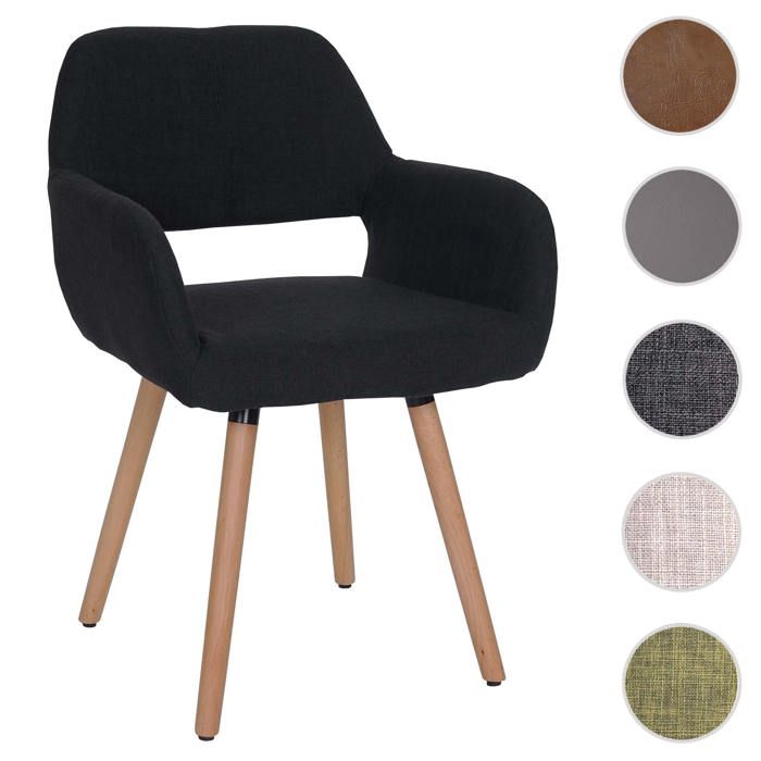 Chaise de salle à manger Altena II fauteuil ~ tissu noir