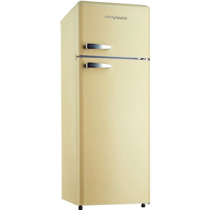 respekta kg 146 refrigerateur combine au style retro creme brillant a achat vente refrigerateur classique respekta kg 146 refrigerateur combine au style retro creme brillant a soldes des le 30 juin cdiscount
