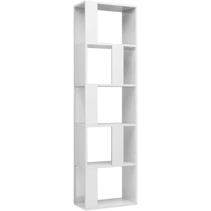 Bibliothèque / étagère Cloison WIFESE - 60x30x166 Cm - Gris Béton - Rangement Livres Et Décoration - 11
