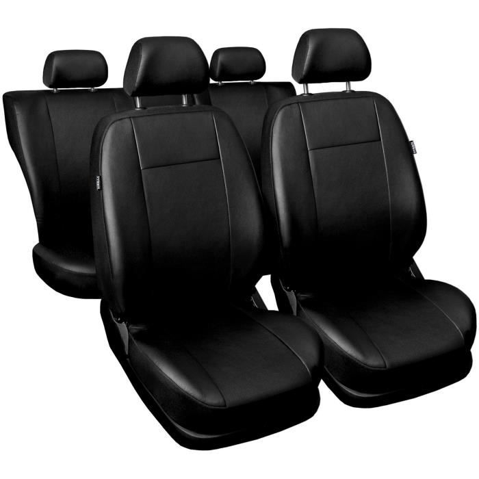 Housse de Siège pour Peugeot 205 206 207 208 Comfort - Noir - Eco-cuir -  Set complet - Cdiscount Auto