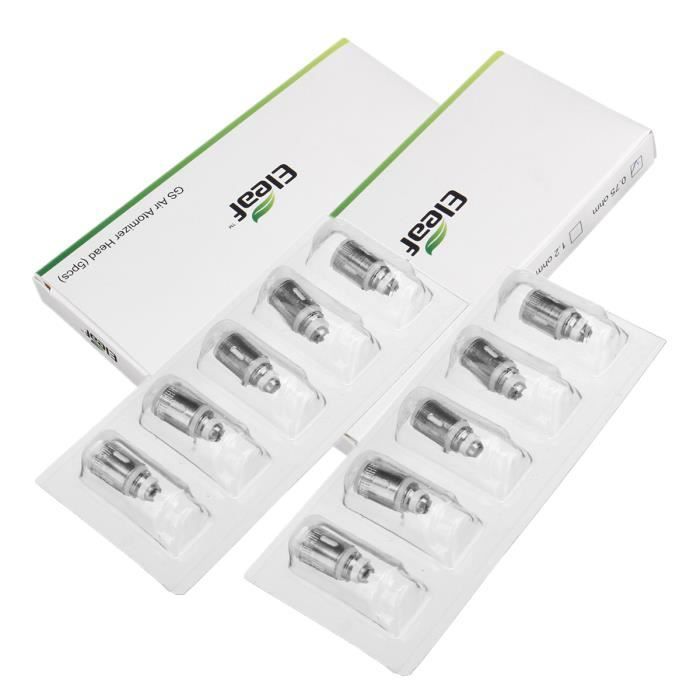 Eleaf PACK 10 Rsistance 0,75 Ohm  GS Air 2 Atomiseur Rservoir 8-25W  Mche Coton Pice de Rechange - Cdiscount Au quotidien