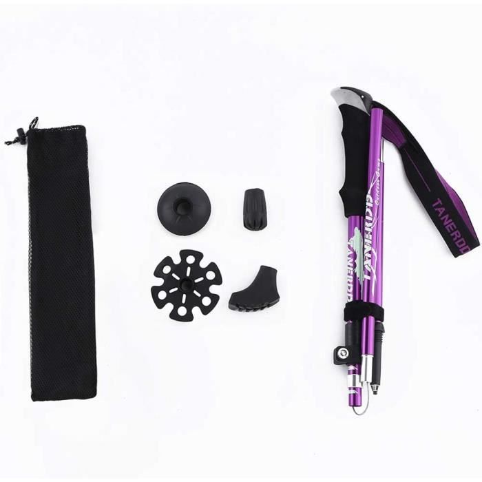 Bâtons Randonnée AONIJIE Pliables - Alliage Aluminium 7075, Antichoc, Poignée EVA - 110-120cm