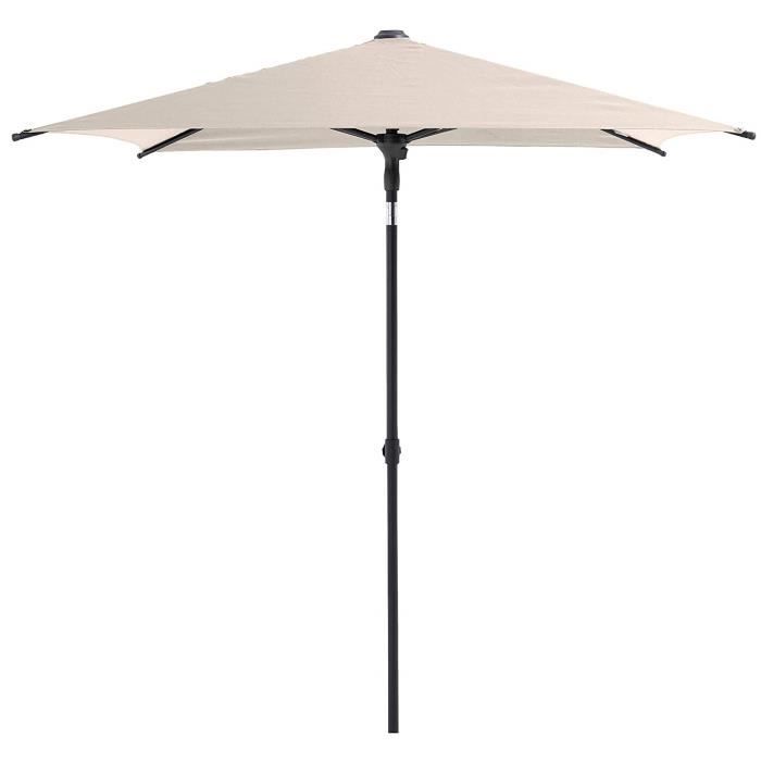 sans Base Parasol de Jardin Gris Clair 160 x 200 cm Mécanisme de soulèvement et dinclinaison SORARA Balcon 