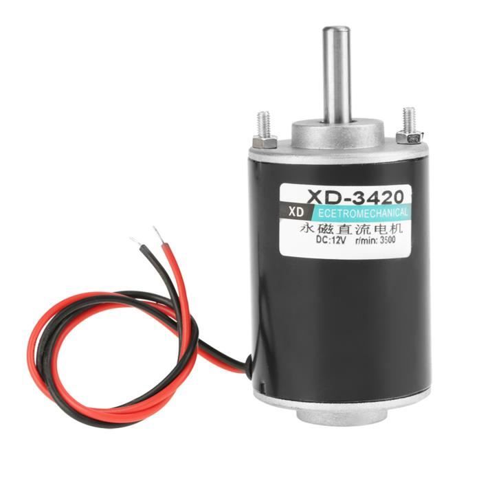Walfront Moteur DC 12V/24V 30W Réversible XD-3420 - Haute Vitesse 6000 RPM - Idéal Bricolage Et Machines