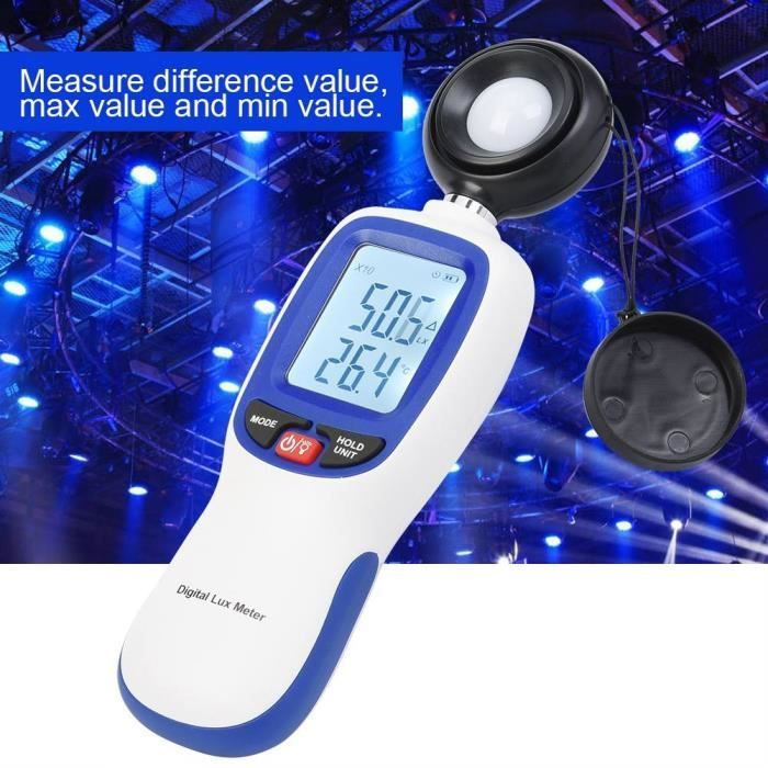 Luxmètre Numérique Mini - Mesure Lumière 0-200000 Lux, Rétroéclairage, Pour Plantes, Bureau, Usine