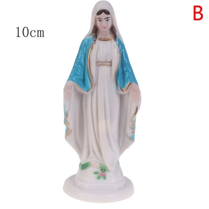 Statuette Vierge Marie PRETYZOOM - Décoration Religieuse En Plastique Bleu - 15.4x6x4 Cm