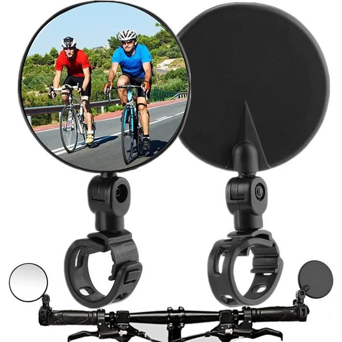 Rétroviseur De Guidon Vélo – Grand Angle, Réglable, Rotatif, Antibuée, Se Fixe En Embout De Guidon, Léger 54,8 G