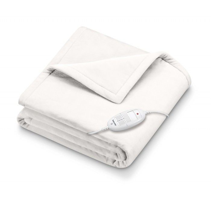 HD 75 - Couverture chauffante Cosy Blanc - Ultra douce, respirante et temprature réglable avec arret automatique- 180 x 130cm