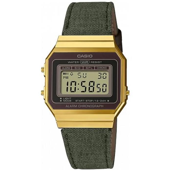 casio- montre mixte - quartz - digital - bracelet tissu vert - a700wegl-3aef