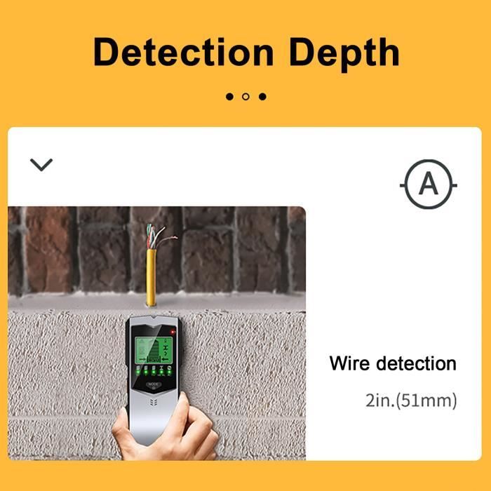Détecteur De Métaux Et De Câbles 5 En 1 - Avec écran LCD Et Alarme Sonore, Pour Trouver Chevilles, Poutres, Fils électriques Dans Les Murs