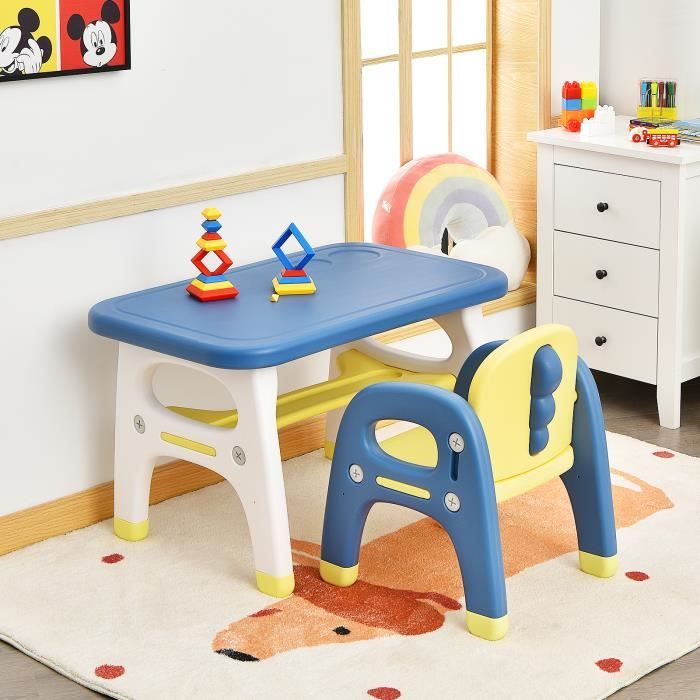 Ensemble table et 2 chaises en bois dinosaure pour enfants