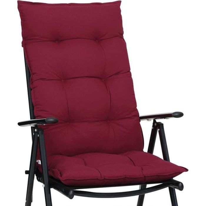 Set De 6 Coussins De Chaise Avec Dossier Bordeaux 79x50x10cm