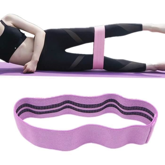 Bande Élastique Fitness 8 Niveaux – Nylon + Latex, 8 Intensités – Yoga, Pilates, Physio – Rose – Lavable Et Durable
