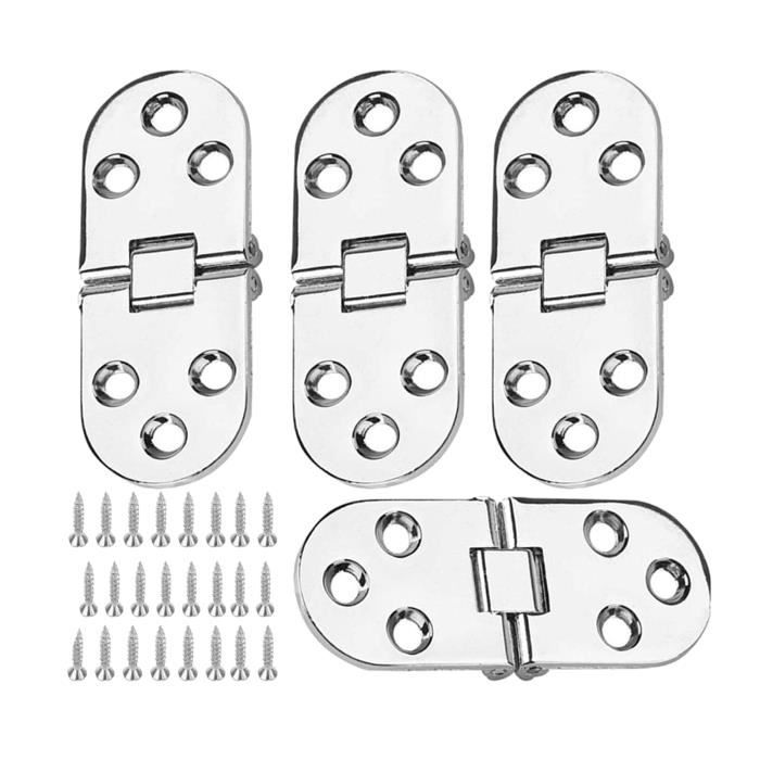 4 Bandes De Table à Charnières Inox - Pour Vissage, Longueur 80-120mm - Neuf Par Gedotec