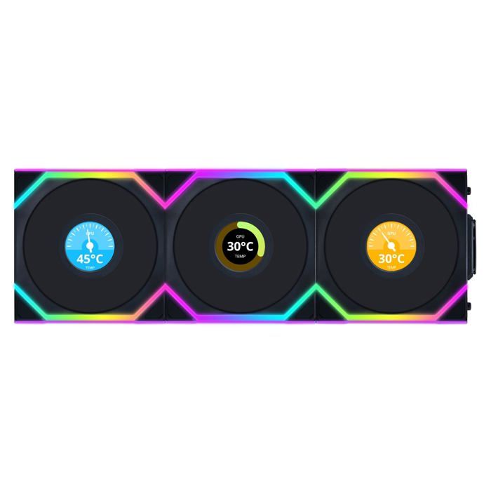 Ventilateur - LIANLI - Uni Fan SL 120 LCD Reverse ARGB Wireless - Noir - 120 mm - Connecteur 4 broches