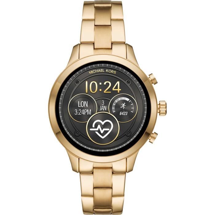 MICHAEL KORS Montre Connectee pour Femme Doree Acier Inoxydable Runway Heart Rate MKT5045 dore Achat vente montre Femme Dore Cdiscount