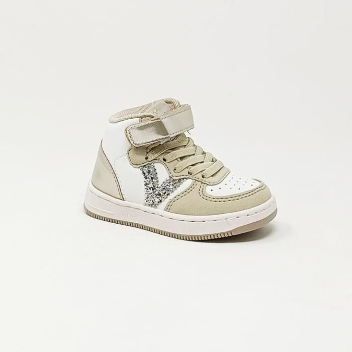 VICTORIA BASKET VELCRO ARGENT FILLE