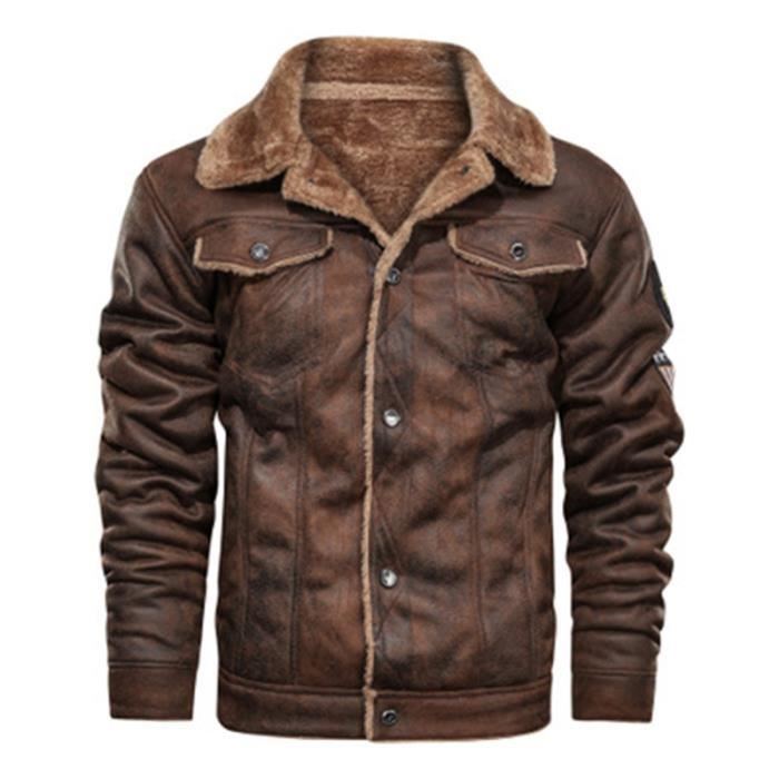 Veste homme shop col fourrure