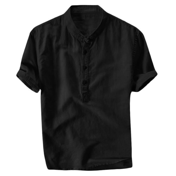 Essentials Chemise Henley à Manches Longues Coupe Ajustée Men's, Bordeaux, L