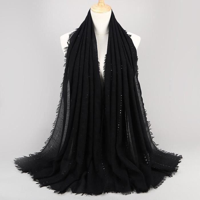 Foulard femme noir pailleté