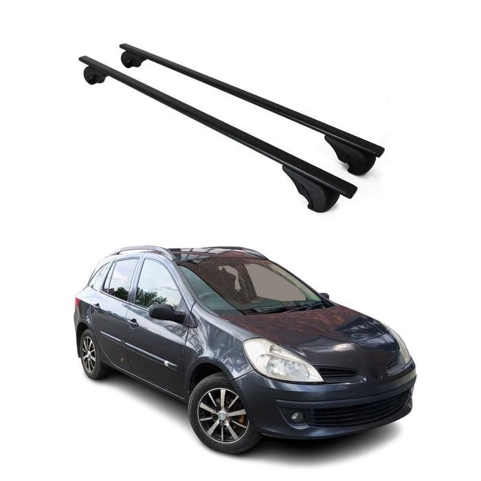 Barres De Toit En Acier Pour Renault Clio 3 - 5 Portes (09/2005 à 10/2012) - Marque Montblanc