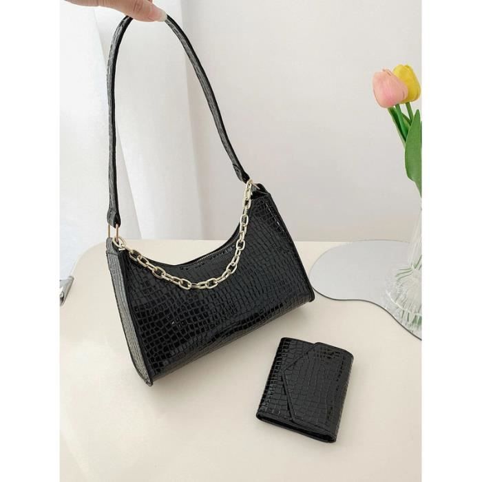 Sac baguette hotsell noir croco