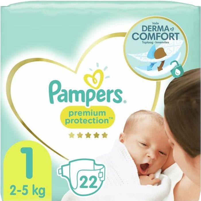 PAMPERS Premium Protection Taille 1 22 Couches Cdiscount