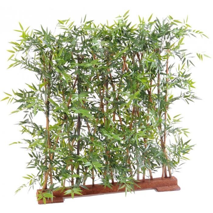 Plante artificielle haute gamme Spécial extérieur- Haie Bambou artificiel  coloris vert - Dim : 150 x 45 x 110 cm - Cdiscount Maison