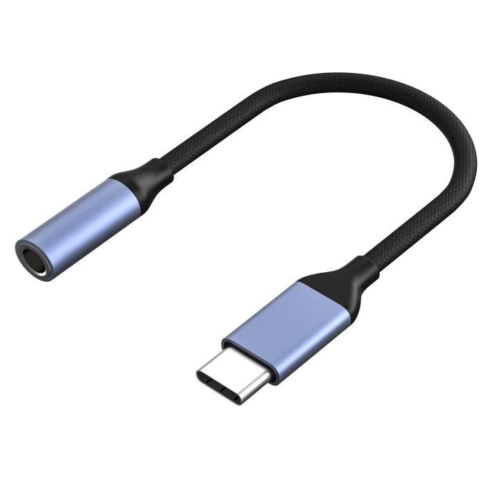 Cable adaptateur USB-C Jack 3.5 mm audio ecouteur casque Compatible pour Samsung Galaxy A12-A22-A32-A42-A52-A72-A02S Phonillico®