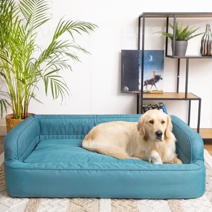 Comparer les prix de Lit pour chien Meubles pour animaux Lit pour chat Housse amovible Panier pour chien Coussin pour chien Bleu XL: 96x62 cm