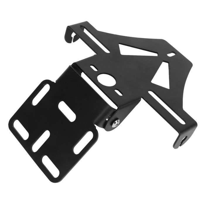 Support Plaque Immatriculation Moto Yctze - Alliage Aluminium Noir, 100x180mm - Pour Custom