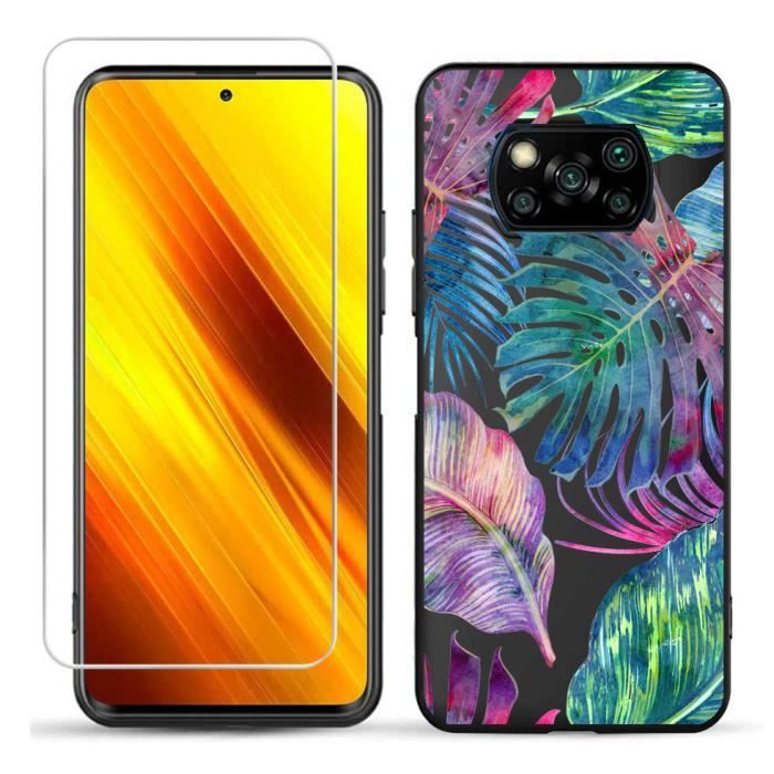 Xiaomi Poco F3 (6,67) 2 films verre trempé protection écran + coque fantaisie
