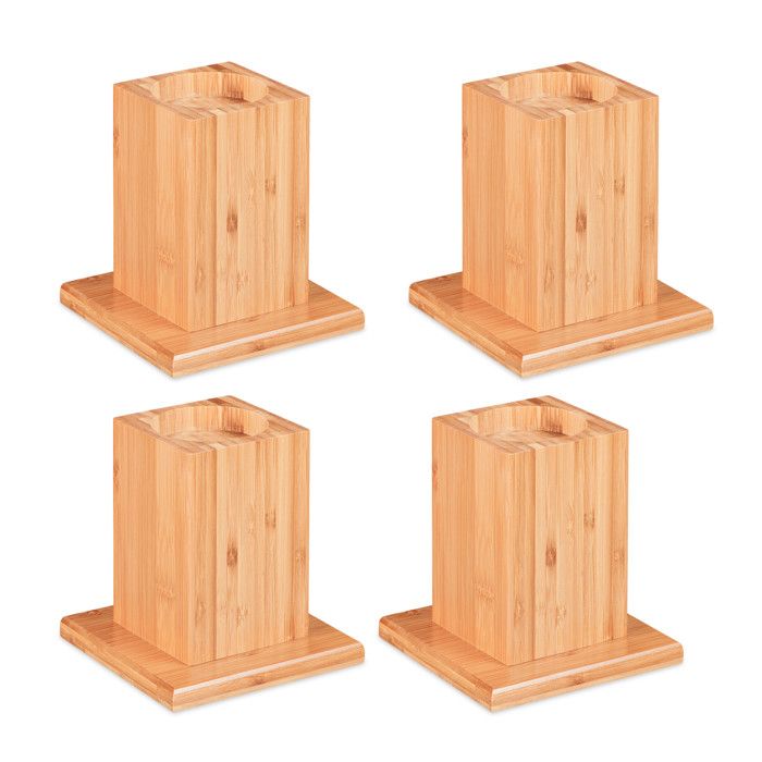 BOBASH Lot de 8 rehausseurs de meubles empilables - Antidérapants - Pour table, chaise, canapé - Noir (8