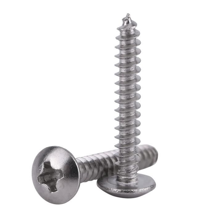 Vis à Tôle Acier Inox 316 - Tête Ovale Phillips (lot De 12, Taille Au Choix)