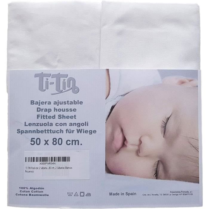 Lot De 2 Draps Housses Bébé 100% Coton Sergé Signes Du Zodiaque - 60x120cm Bleu Oeko-TEX