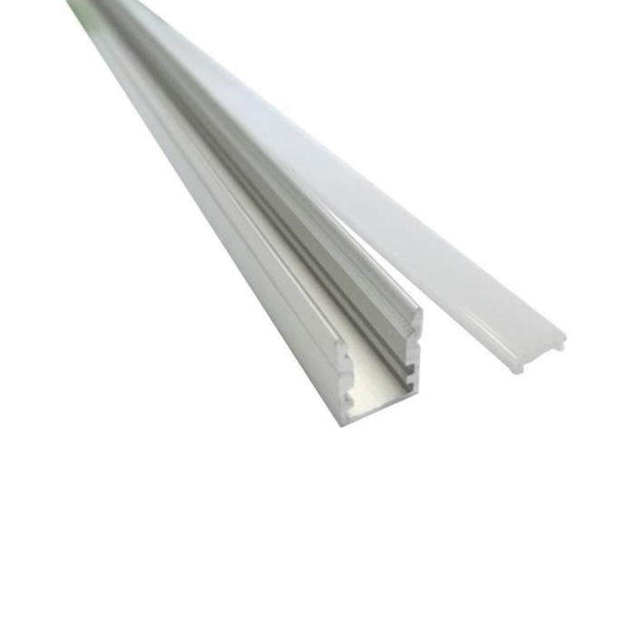 SILAMP Profilé Aluminium 1m pour Ruban LED avec Couvercle Blanc Opaque 