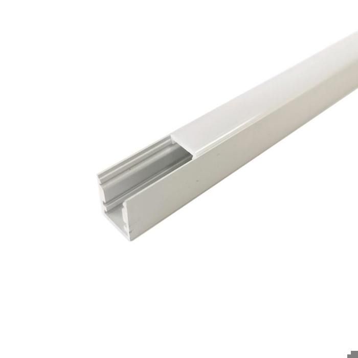 Profilé Aluminium Encastrable 1m Pour Ruban LED Couvercle Blanc Opaque