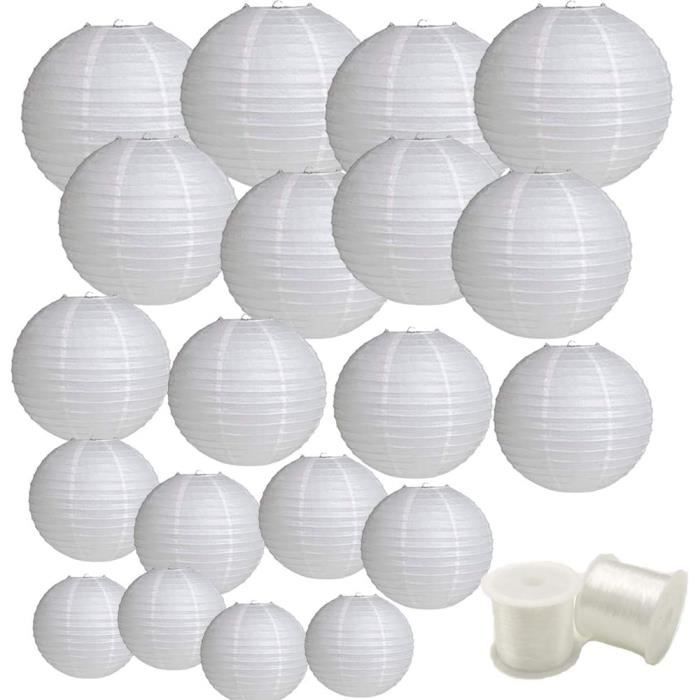 Paquet De 10 Lampions En Papier Pastel Mix Avec LED Et Télécommande