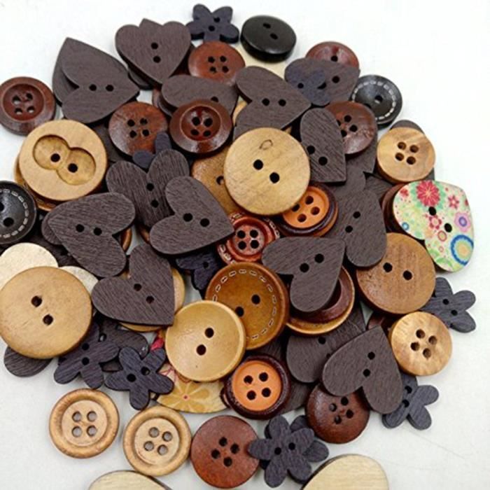 50 Pcs Noir 4 Trous 20 mm Boutons À faire soi-même Couture pour enfants Craft