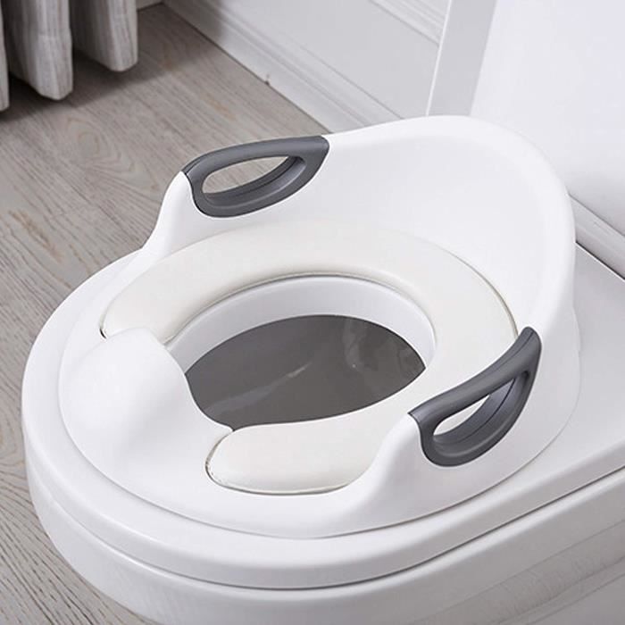 Réducteur WC Enfant Avec Dossier Et Poignées – Pour 2-7 Ans, Support 75 Kg – Blanc, Pliable, Siège Confortable – Apprentissage De La Propreté