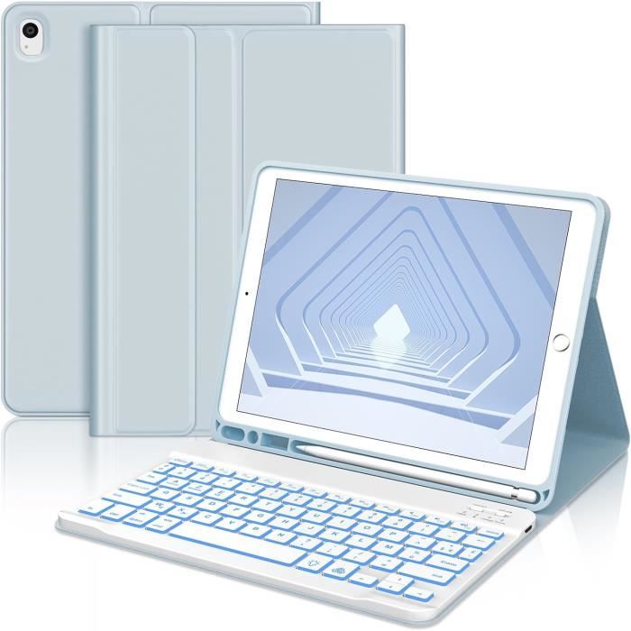 Clavier Bluetooth AZERTY Français Pour IPad Pro 12.9 (2022-2018) - Coque Magnétique Détachable Violet Clair