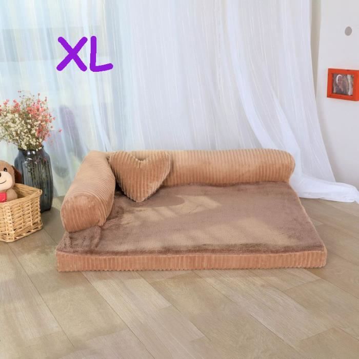 Comparer les prix de Coussin pour Chien Chat Déhoussable - Marque - XL(105x90x20cm) - Couchage Souple - Beige Kaki