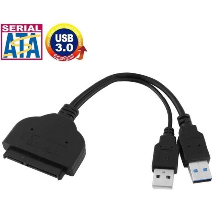 Cable eSATA SATA IDE USB 3.0 vers 22 broches 2,5 pouces Adaptateur