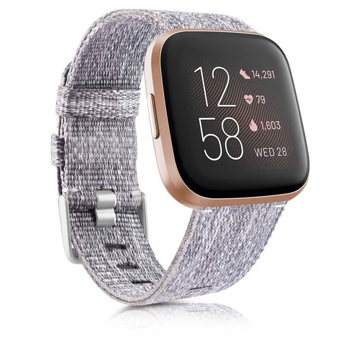 CONNECTEUR DE BRACELET ,Gray-Size S--Bracelet en Nylon Pour Fitbit Versa -  Versa 2 - Versa Lite Bracelet Montre Intelligente Remplac