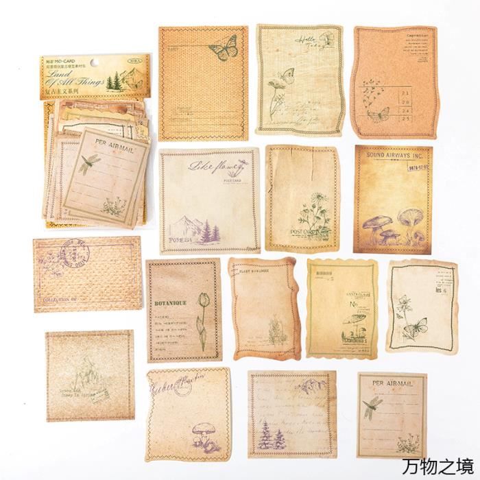 100PCS Autocollant Scrapbooking Vintage Fleurs Scrapbooking Papier