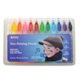 Kit De Maquillage 12 Couleurs - Crayons Visage Déguisement Fête Enfant Adulte-1