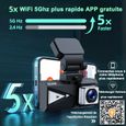 TOGUARD Caméra de voiture GPS WIFI  4k+4K dual cam Dashcam avec grand angle 340°et écran tactile,commande vocale WDR Vsion nocturne-1