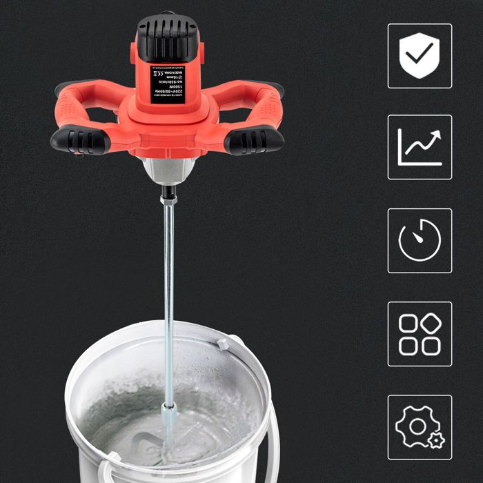 Malaxeur Beton IMAYCC - Mélangeur De Ciment électrique 2100W Avec 6 Vitesses, Mélangeur De Boue à Main 110V Pour Moto, Peinture, Coulis, Plâtre, Mince, Outil D' Agitation De Fourrage Malaxeur Mortier