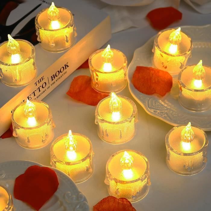 12 Bougies LED Sans Flamme Avec Minuterie - Flamme Vacillante Réaliste, Lumière Blanc Chaud