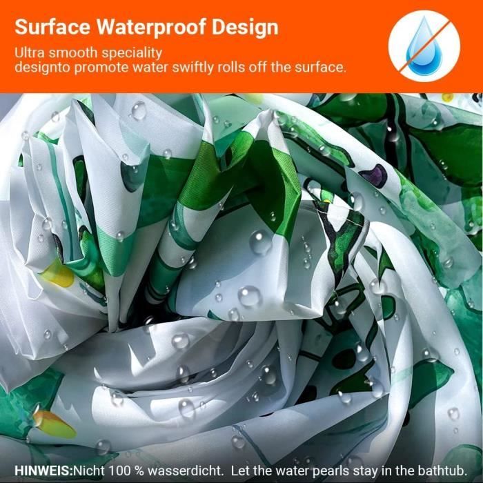 Rideau De Douche 180 X 200 Cm, Rideau Baignoire Avec 12 Anneaux Baignoires Et Salles De Bains Blanc 98806918